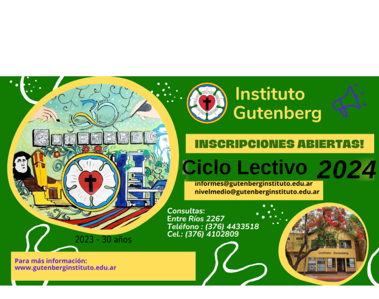 Inscripciones Ciclo Lectivo 2024 – Sito web Oficial del Instituto ...